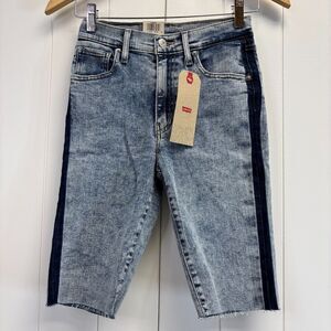 Levi's Womens Acid Wash Streetwear Grunge Cut Off‎ Jean Shorts Size 0/25 Striped